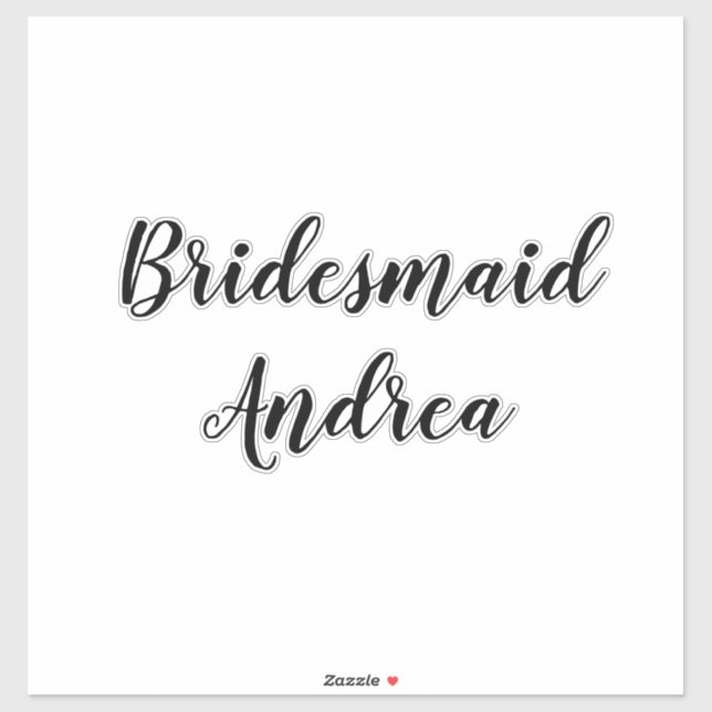Wedding Bridesmaid 2023 Simple Custom Name Modern (Sheet)