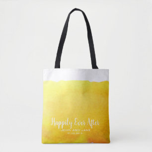 Wedding bridesmaid gift beach wedding yellow sand tote bag