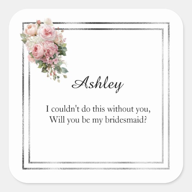 Wedding Bridesmaid Gift Stickers (Front)