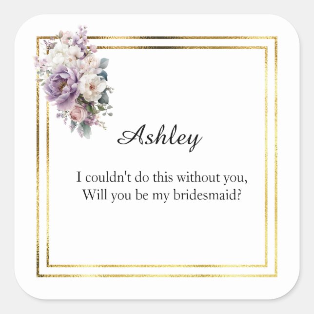 Wedding Bridesmaid Gift Stickers (Front)