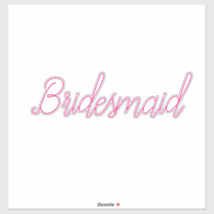 Wedding Bridesmaid Simple Minimal Pink Custom 2024