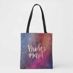 Wedding Bridesmaid Stars Sky Galaxy Constellations Tote Bag