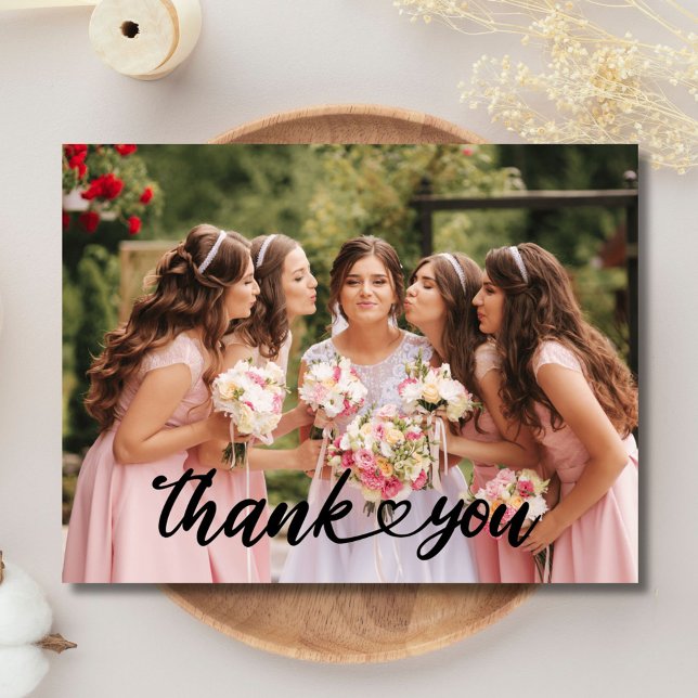 Wedding Bridesmaid Thank You Photo Postcard (Bridesmaid Wedding Photo Thank You Postcard)