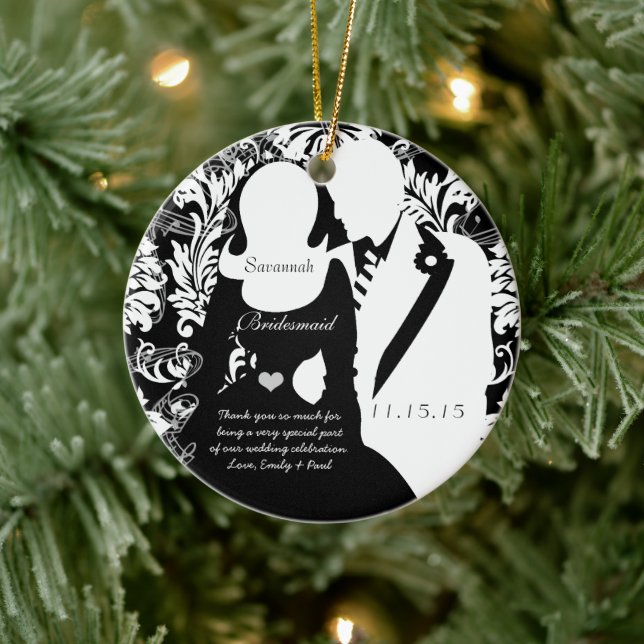 Wedding Bridesmaid Wedding Christmas Ornament (Tree)