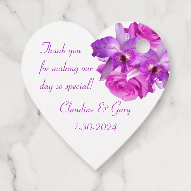 Wedding Bridesmaids Groomsmen etc. Gift Favour Tag (Back)