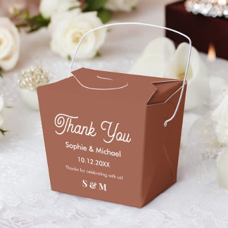 Wedding Brown Terracotta Bride Groom Favour Box