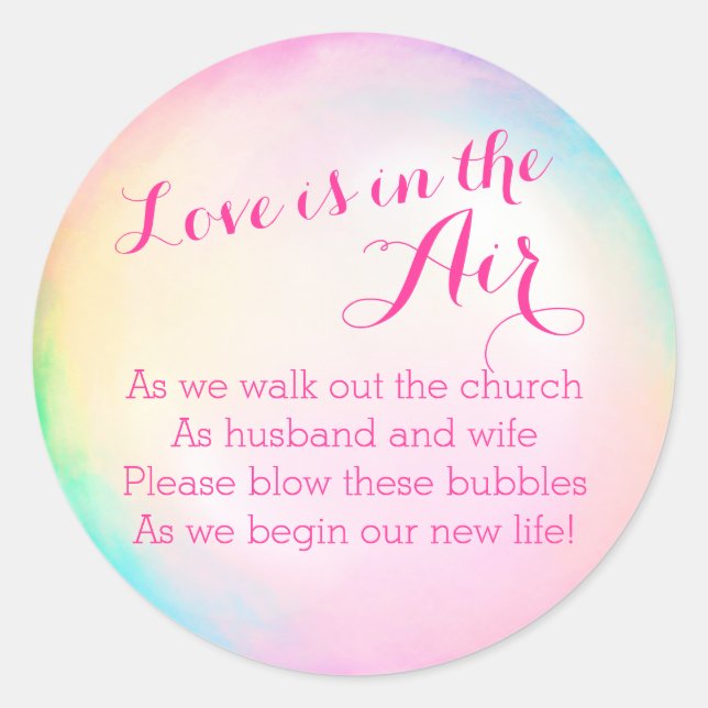 Wedding Bubbles Bottle stickers label (Front)