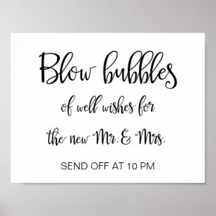 Wedding Bubbles Sign   Simple Calligraphy