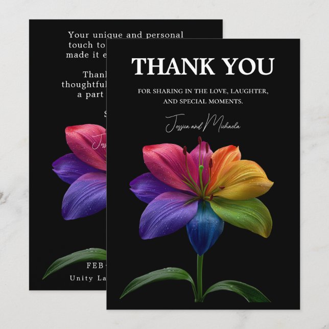 🌈 Wedding budget Thank You Card (Front/Back)