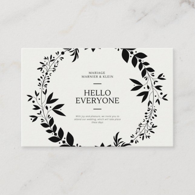 wedding business card (Front)