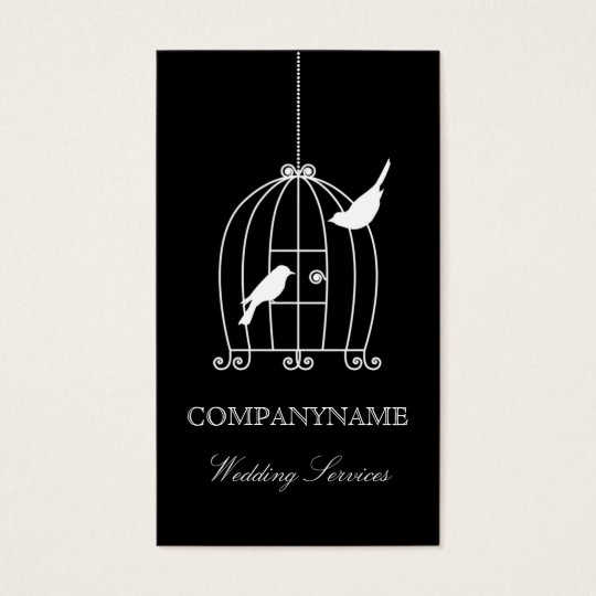 Wedding business card template Bird Cage