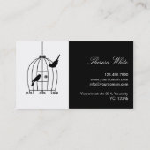 Wedding business card template Bird Cage (Back)