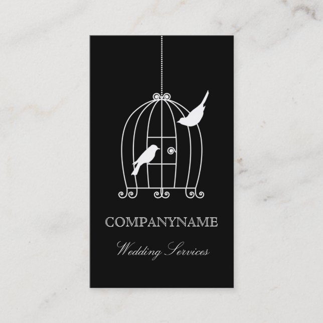 Wedding business card template Bird Cage (Front)