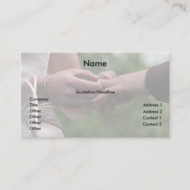 Wedding Businesses Business Card (Front)