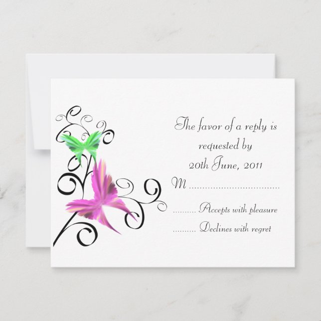 Wedding Butterflies RSVP (Front)