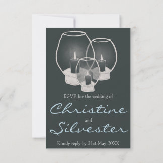 Wedding By Candlelight, 3.5x5 RSVP Invitation