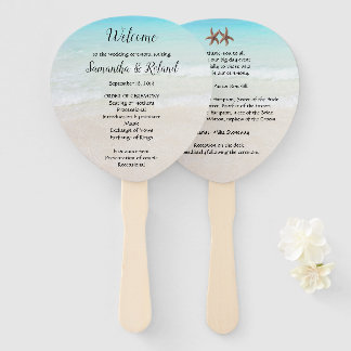 Wedding By the Sea Starfish Fan Programs