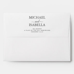 Wedding by the sea under peachy sky sunset envelope