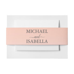 Wedding by the sea under peachy sky sunset invitation belly band