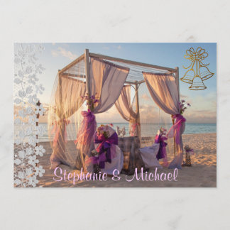 Wedding Cabana On The Beach Wedding Invitation