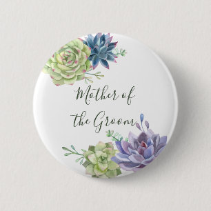 Wedding Cactus Succulents Mother of the Groom 6 Cm Round Badge