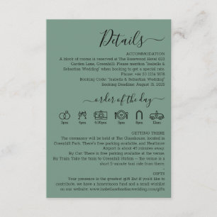 Wedding Cadet Blue Green Details Enclosure Card