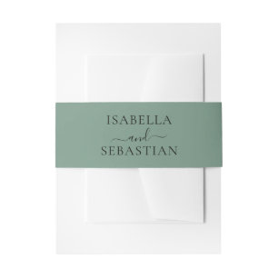 Wedding Cadet Blue Green Invitation Belly Band