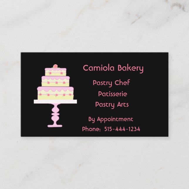 Wedding Cake Bakery Business Card (Front)