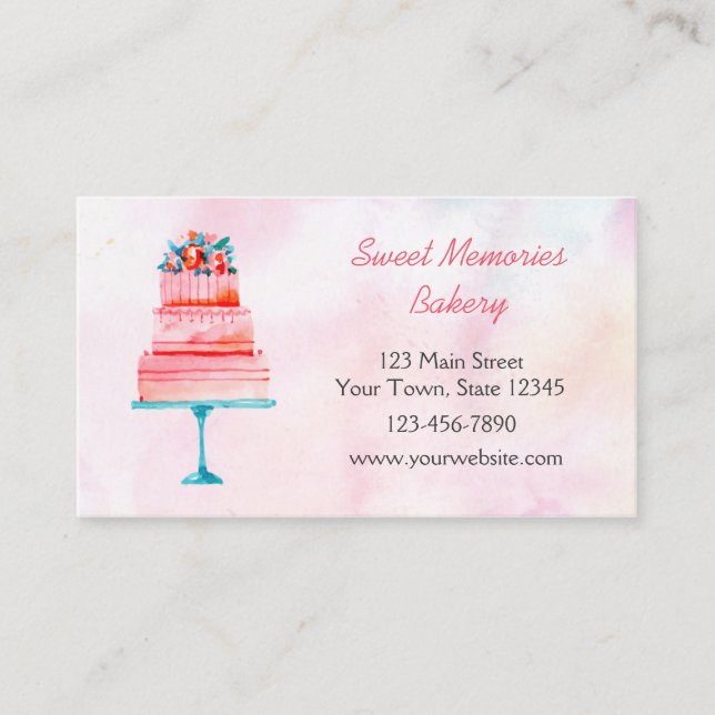 Wedding Cake Bakery Business Card (Front)