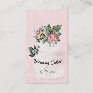 Wedding Cake Bakery Floral Pastry Artisan Business Card