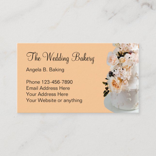 Wedding Cake Bakery Theme Business Card (Front)