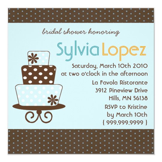 Wedding Cake Bridal Shower Invitation