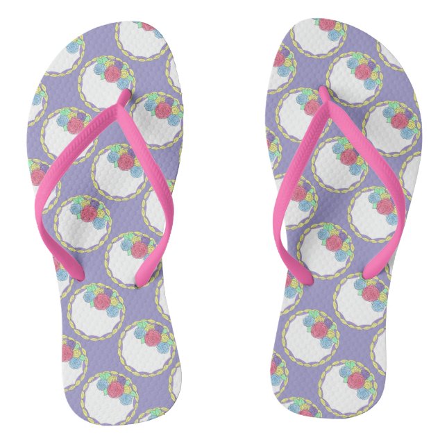 Wedding Cake Bridesmaid Bridal Shower Party Favour Flip Flops (Footbed)