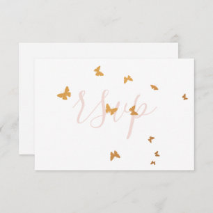 Wedding Cake Butterflies RSVP Card
