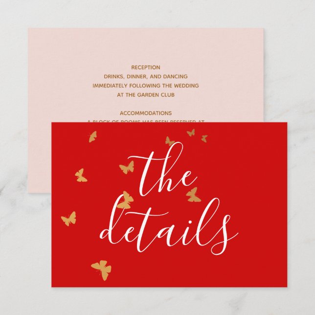 Wedding Cake Butterflies RSVP Card (Front/Back)