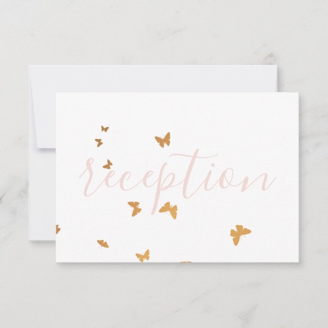 Wedding Cake Butterflies RSVP Card (Front)