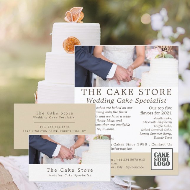 Wedding Cake, Cake Maker, Cake Store Business Card (Creator Uploaded)