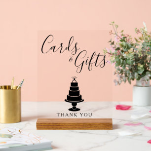 Wedding Cake Cards & Gifts Acrylic Sign