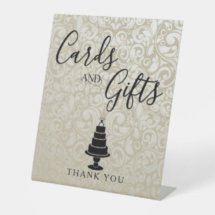 Wedding Cake Cards & Gifts Pedestal Sign