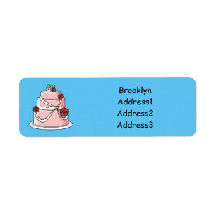 Wedding cake cartoon illustration