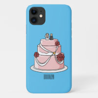 Wedding cake cartoon illustration 