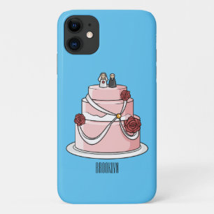 Wedding cake cartoon illustration  iPhone 11 case