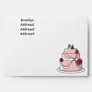 Wedding cake cartoon illustration envelope