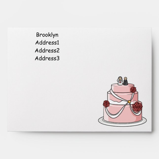 Wedding cake cartoon illustration envelope (Front)
