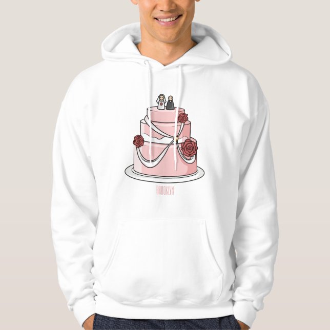 Wedding cake cartoon illustration  hoodie (Front)