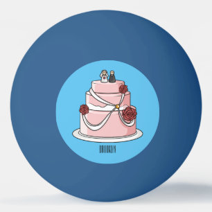 Wedding cake cartoon illustration ping pong ball