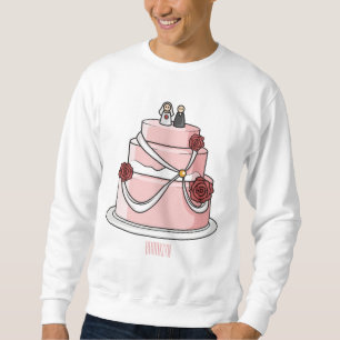 Wedding cake cartoon illustration sweatshirt