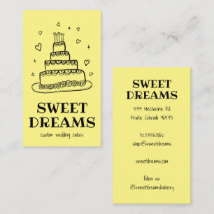 Wedding Cake Catering Bakery Custom Baker Business Card