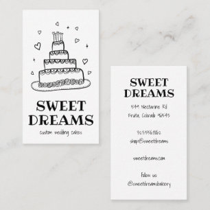 Wedding Cake Catering Bakery Custom Baker  Business Card