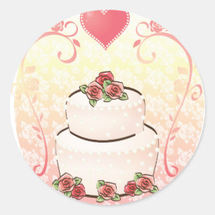Wedding Cake Classic Round Sticker
